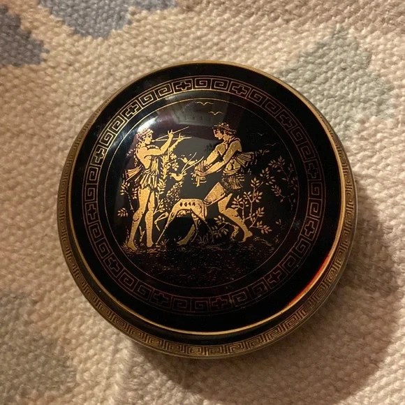 Fakiolas 24 K Gold hand made in greece black jewelry box Storage & Organization